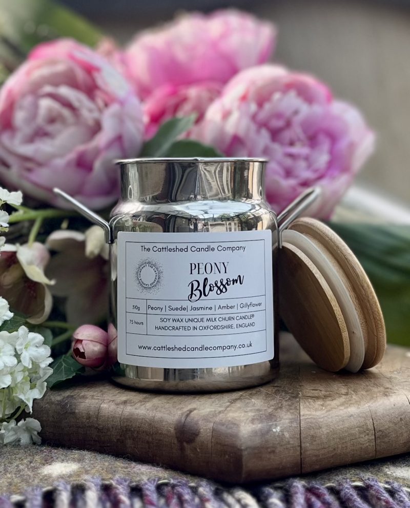 The Cattleshed Candle Company® Peony Blossom Milk Churn Candle